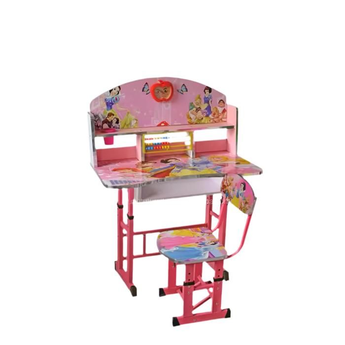 Bureau pour enfants - Bois - Modèle Bureau et chaise - Rose - 4 ans et plus - Durable et pratique