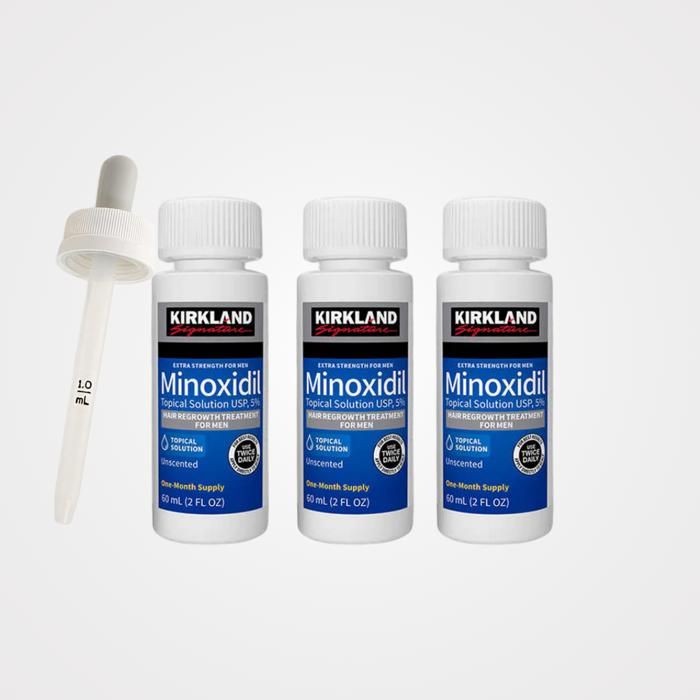 MINOXIDIL 5% Kirkland Signature - 3 Bouteilles de 60ml