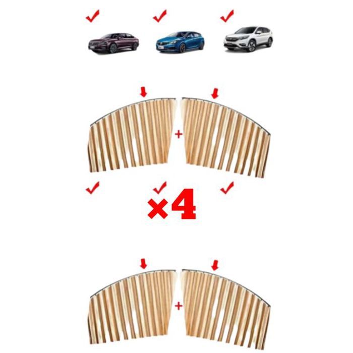 4 PCS Rideaux de Fenêtre de Voiture Magnétiques pour Bloquer Soleil