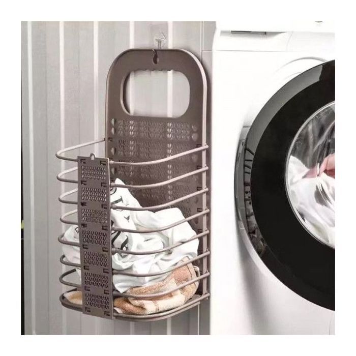 Panier à linge - Non spécifié - Pliable - Tissu durable - Couleur marron - Multicolore