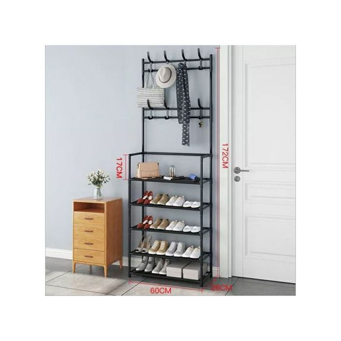porte-vêtements Armoire polyvalente en acier inoxydable pour vêtements et chaussures