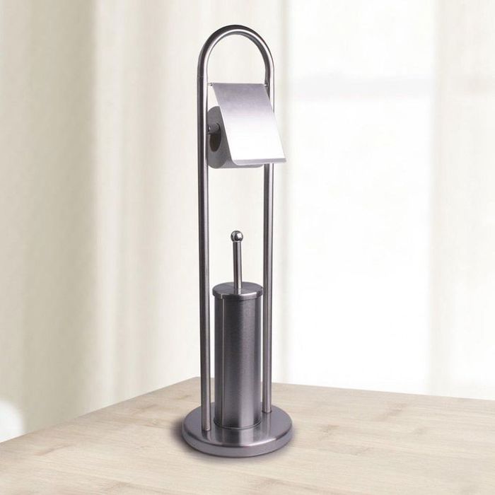 Meq Porte-papier toilette avec porte-brosse WC