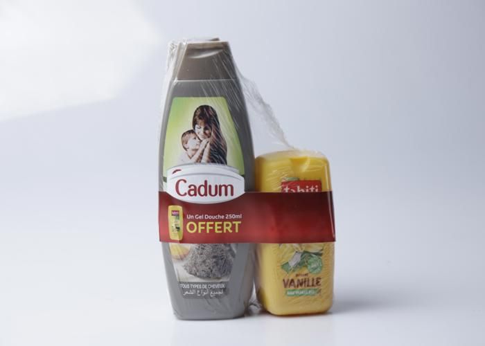 Pack de 2 Cadum 380ml Ghassoul + Gel Douche Tahiti