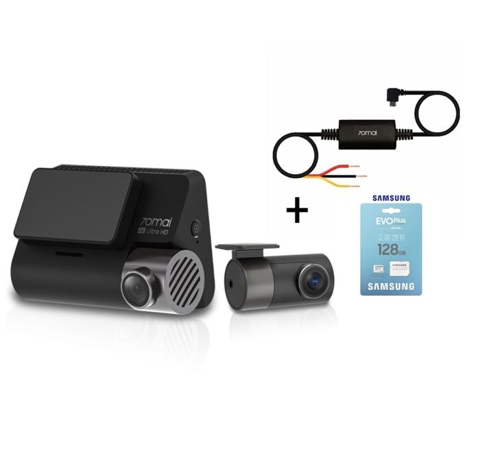 A800s 4K Avant et Arriere et Hardwire kit + Carte Memoire 128G