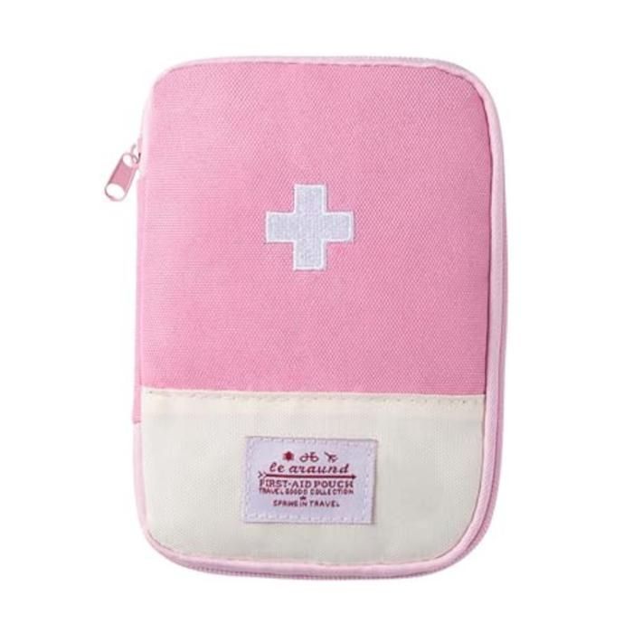 Lot de 1 mini-pochettes de premiers secours de voyage de rangement multifonction