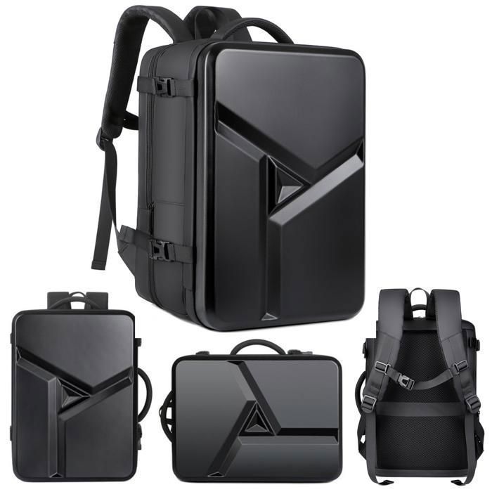 Grand sac à dos ergonomique avec multiples compartiments pour voyage et affaires-Gris