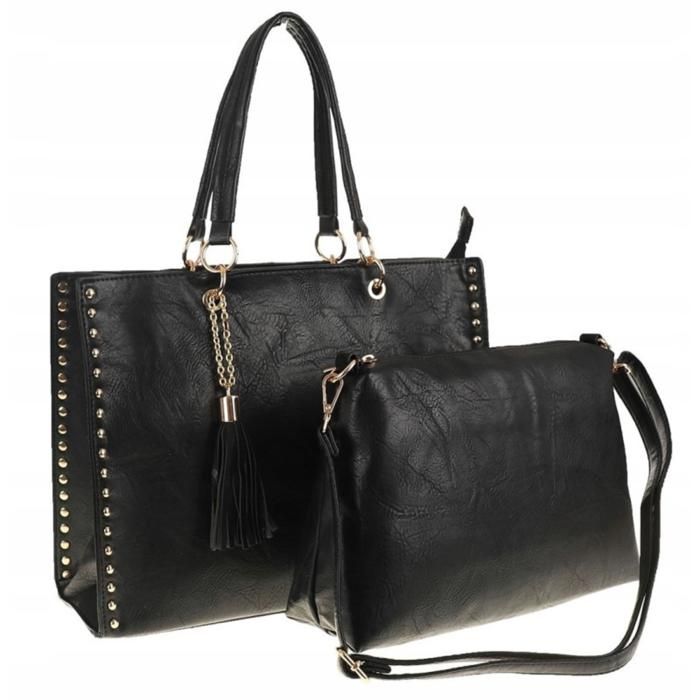 Sac à Main - Tendance - 2PCS - Noir - Matériaux de haute qualité - Design compact