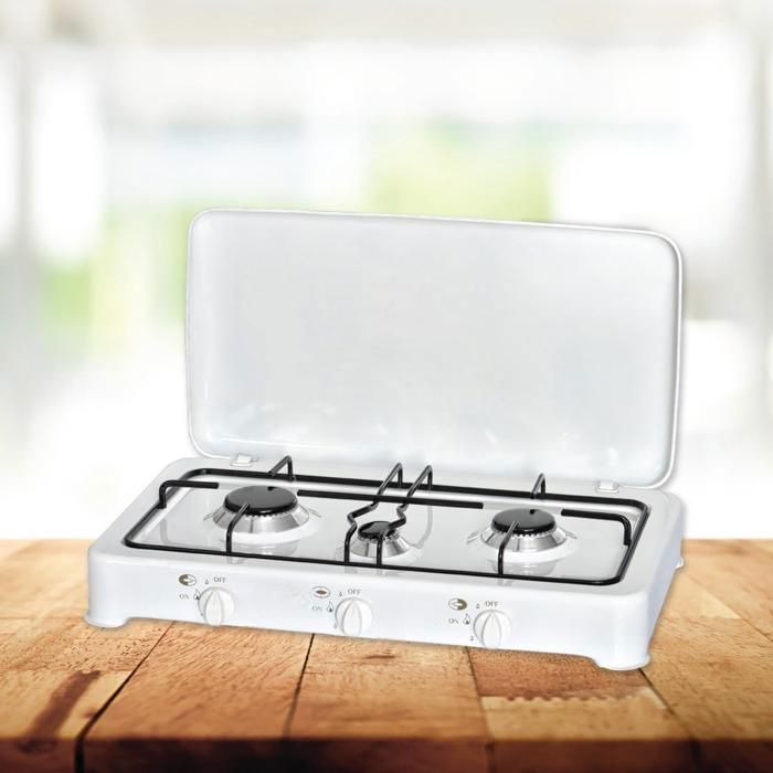 Réchaud à Gaz - MGS - GS0123C - 3 Brûleurs - Design Compact - Facilité d'Utilisation - Couleur aléatoire