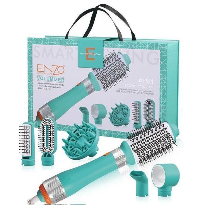 Enzo Pack Salon 6en1 Brosse et sèche à cheveux professionnelle femme