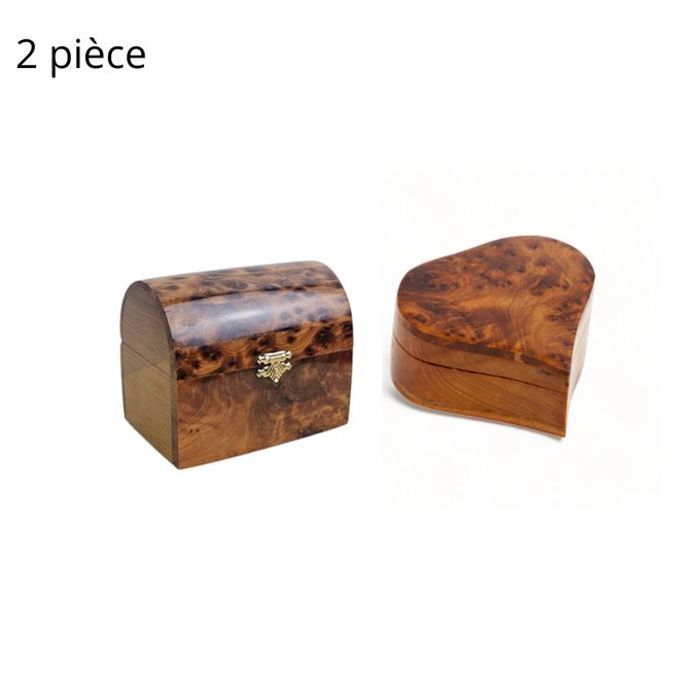 Set de boîte à bijoux et boîte en bois en forme de cœur, avec un parfum délicat de cèdre.
