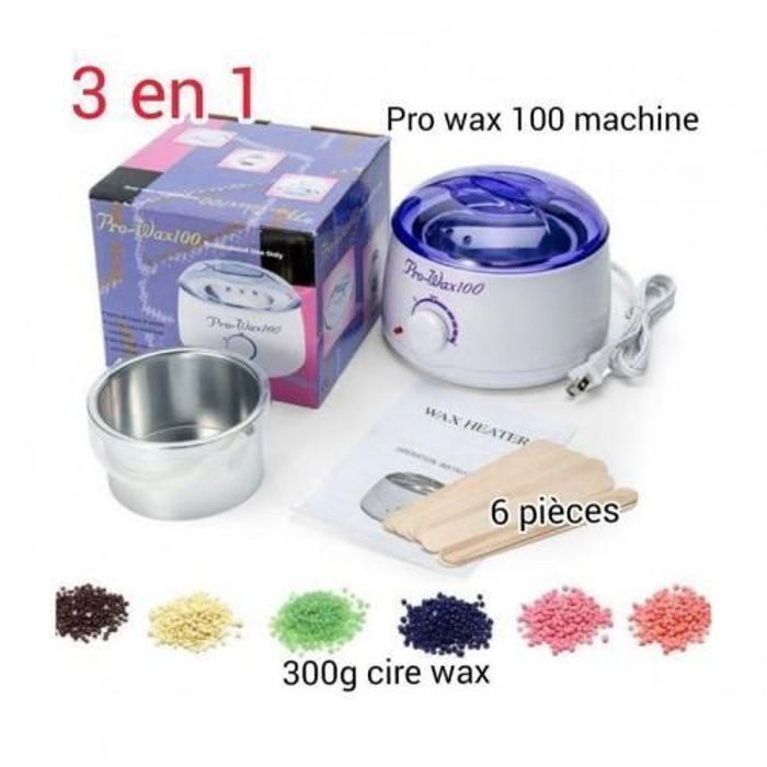Machine Chauffe-Cire - Pro Wax Pack - Professionnelle - 300 g Cire - 6 Spatules - Température réglable