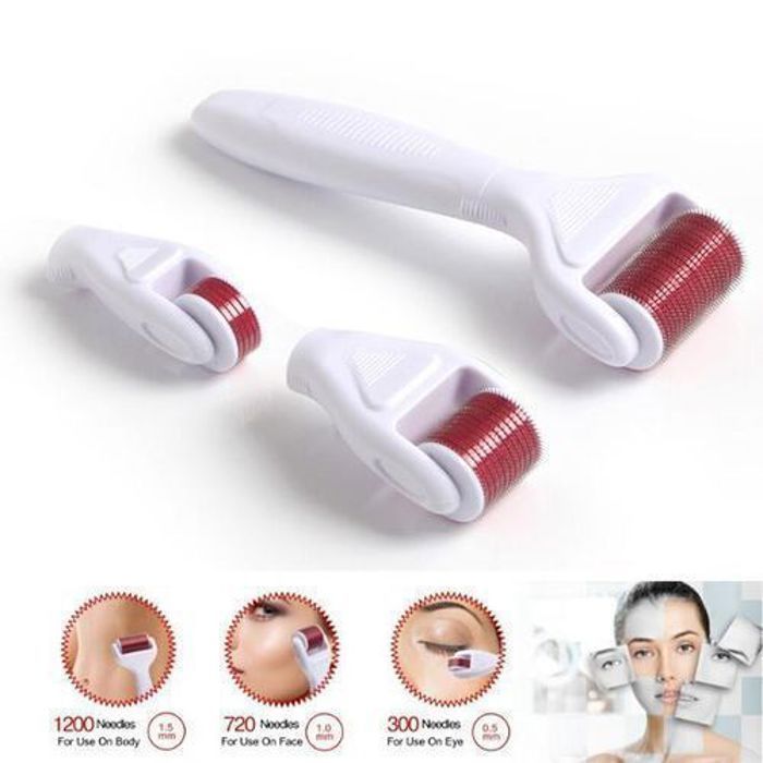 Derma Roller 3 in 1 - Derma Roller system - Titanium - Anti-âge - Réduction des pores - Stimule le collagène