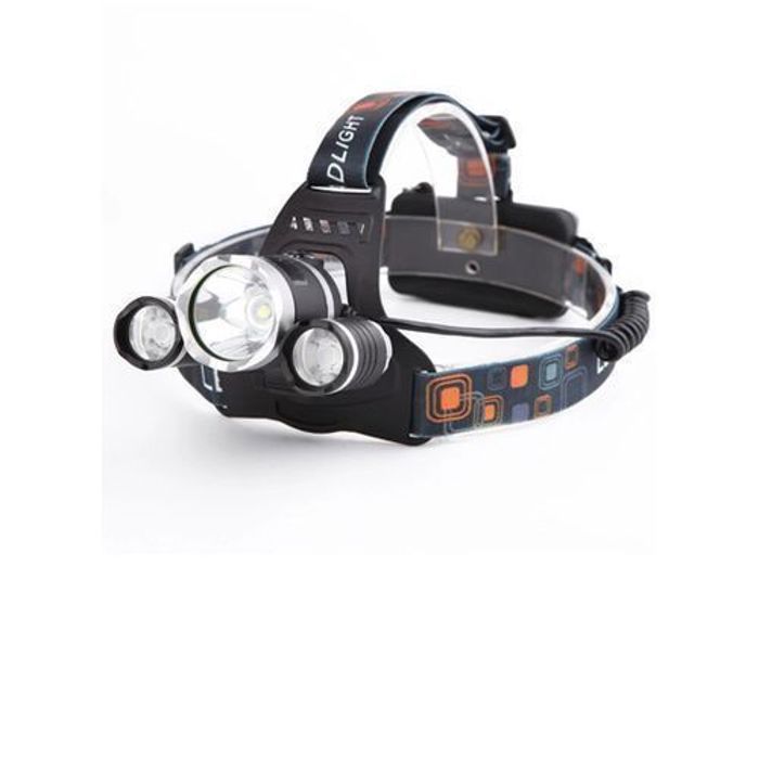 lampe frontale 3 Led avec fonction zoom, lampe torche alimentée T6