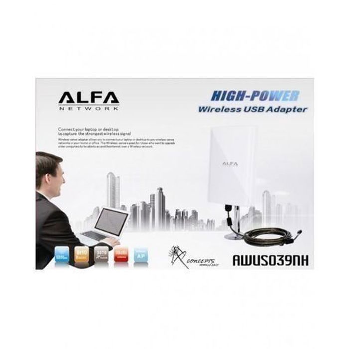 Alfa Network Carte Wifi USB  ALFA  AWUS039NH Adaptateur 98dbi High gain