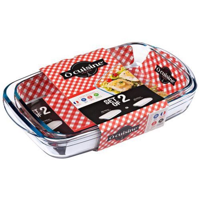 O Cuisine 2 Plats a four en verre borosilicate
