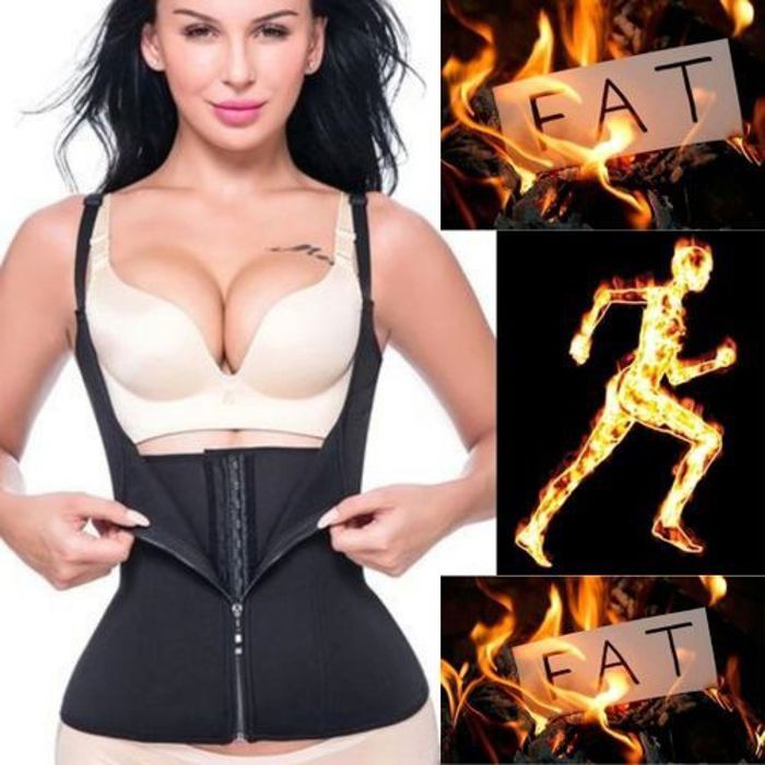 Adjustable Shoulder Strap Body Waist Cincher Vest - Noir