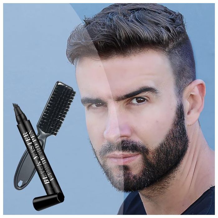 Kit de remplissage de barbe - Black Master - 4 embouts - Waterproof - Longue tenue - Pour adultes