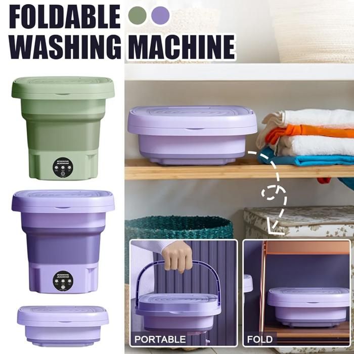 Lave-linge portable - Non spécifié - Modèle pliable - Capacité 9L - Rechargeable par USB - Essorage automatique