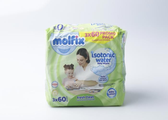 Lingettes Isotonic Water Fresh Clean Molfix 3 x 60