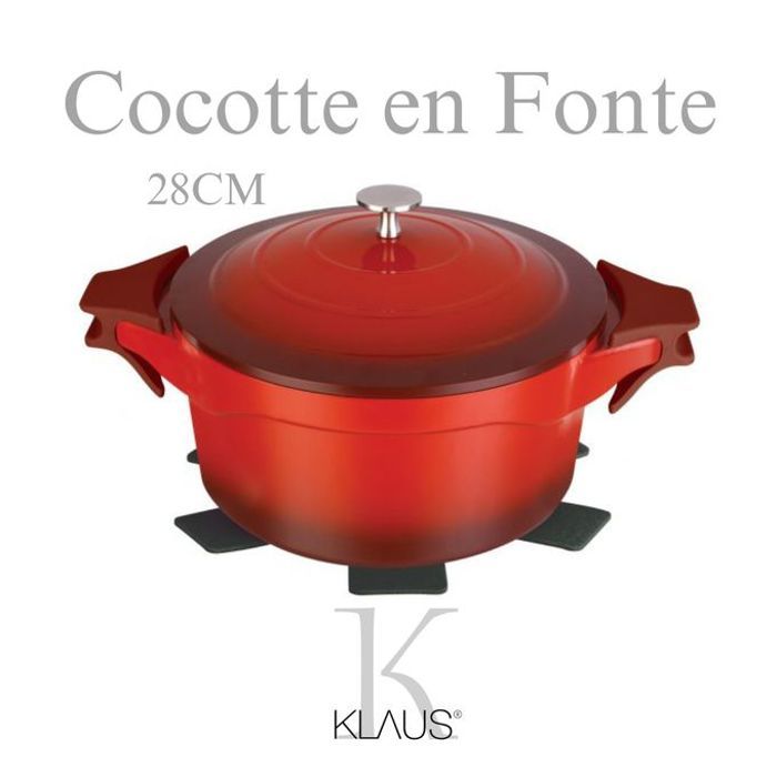 Partagez ce produit    KLAUS COCOTTE EN FONTE ROBUSTE , ELEGANTE ET ANTI-ADHERANT 28CM