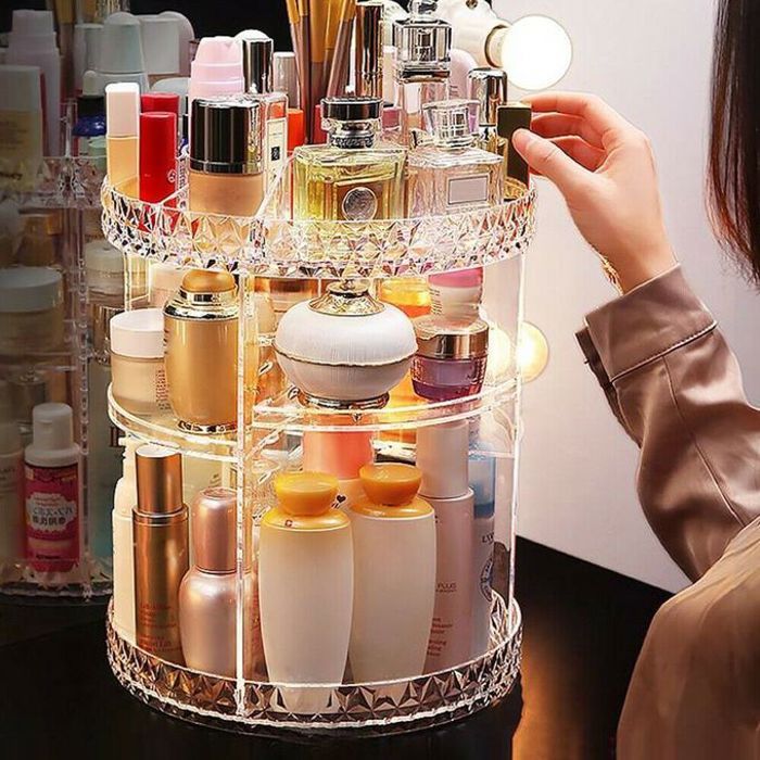 Organisateur de maquillage,Rangement de maquillage,Coffret maquillage et cosmétique rotatif 360°