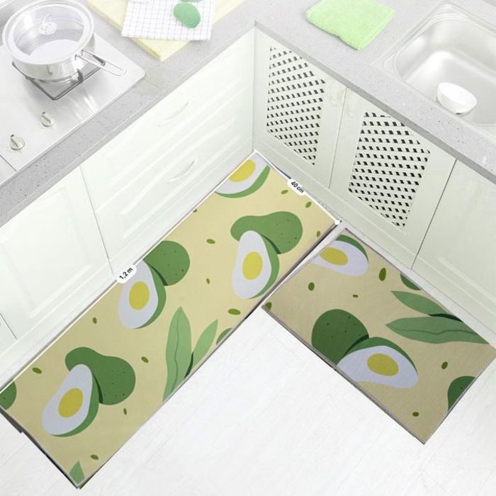 Tapis - Fruits d'avocat - Lavable - Antidérapant - Durable - 2 pcs