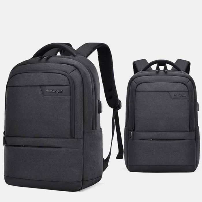 Sac à dos - Résistant à l'eau - Noir - Compartiment ordinateur 15,6 pouces - Ergonomique - Pratique