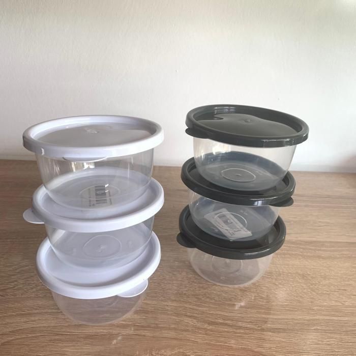 Boite en Plastique - ALLEATOIRES - Lot de 3 - 250 ml - Transparent - Réutilisables et Empilables