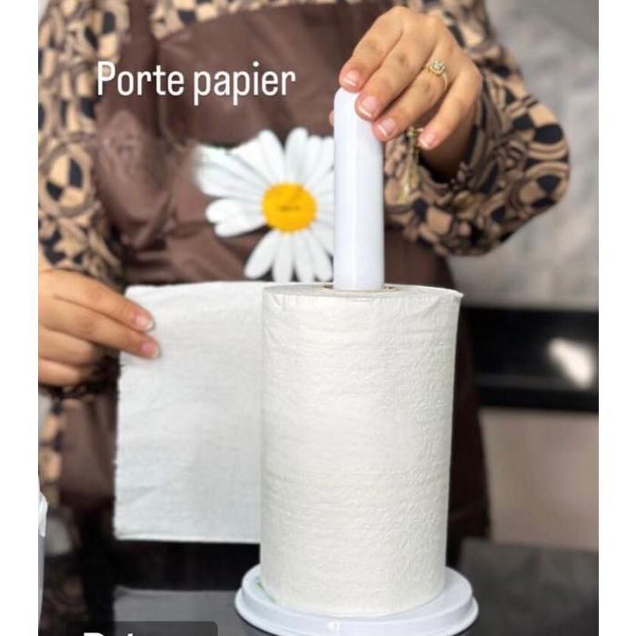 Porte papier essuie-tout - Non spécifié - Gris ou Blanc - Plastique résistant - Antidérapant - Contemporain
