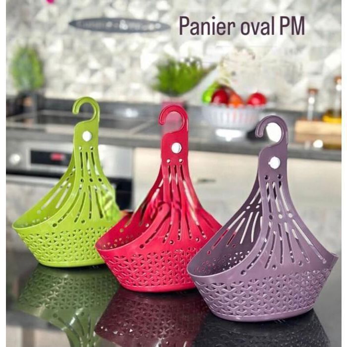 Panier ovale organisateur avec anses multiusages pour ails,épinglés à linge ,ails couleurs aleatoires