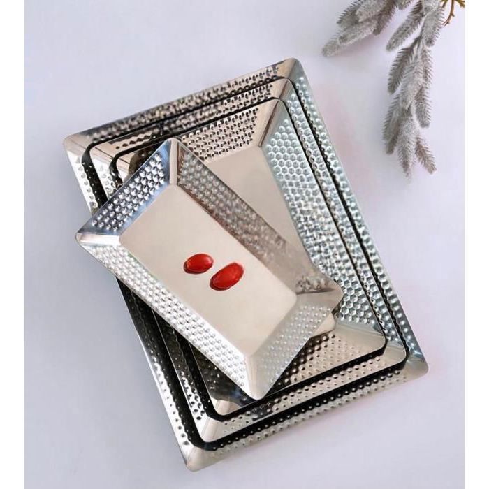 Plateau - AYA HOME - Rectangulaire - Inox - 45CM x 24CM - Contemporain