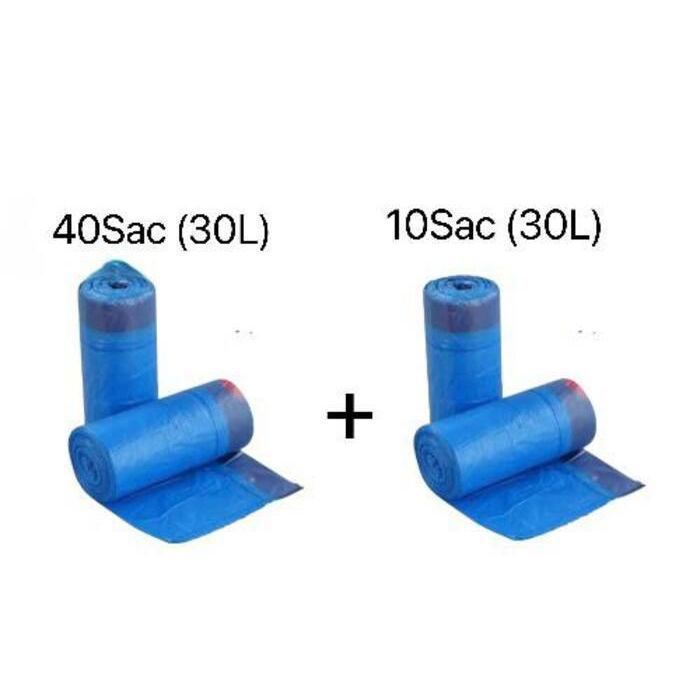 Sac poubelle - AYA HOME - 30L - Bleu - Pack de 10 pièces - Plastique