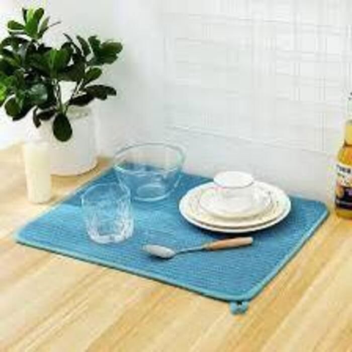 TAPIS SÉCHAGE DE VAISSELLE EN MICROFIBRE ULTRA ABSORBANT - COULEURS Aléatoires