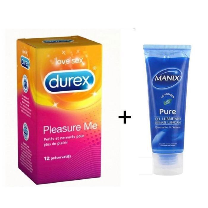 Durex Pack préservatif pleasure me/12+ gel lubrifiant pure 80ml