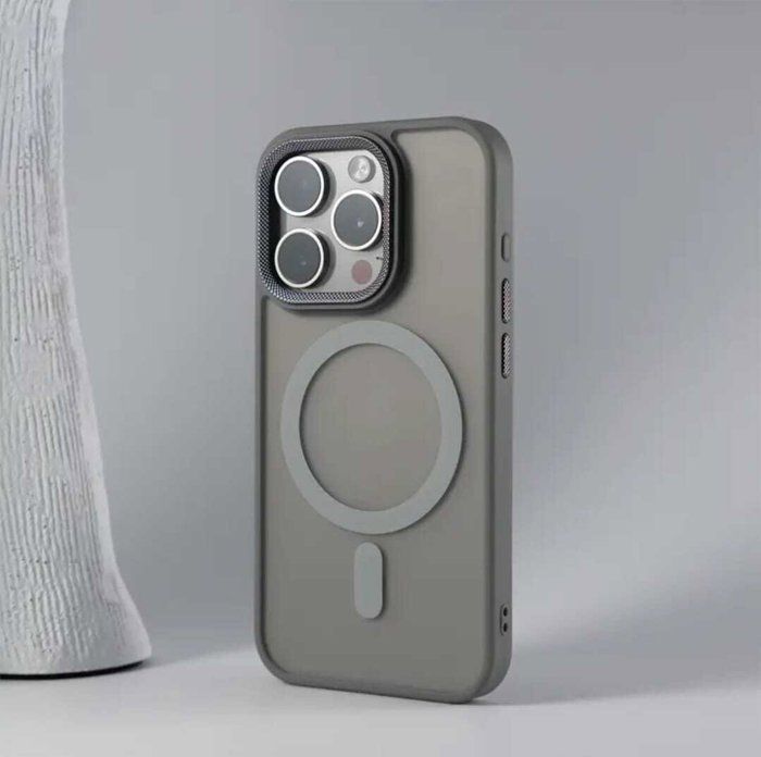 Pochette MagSafe en gris pour iPhone 14 normal