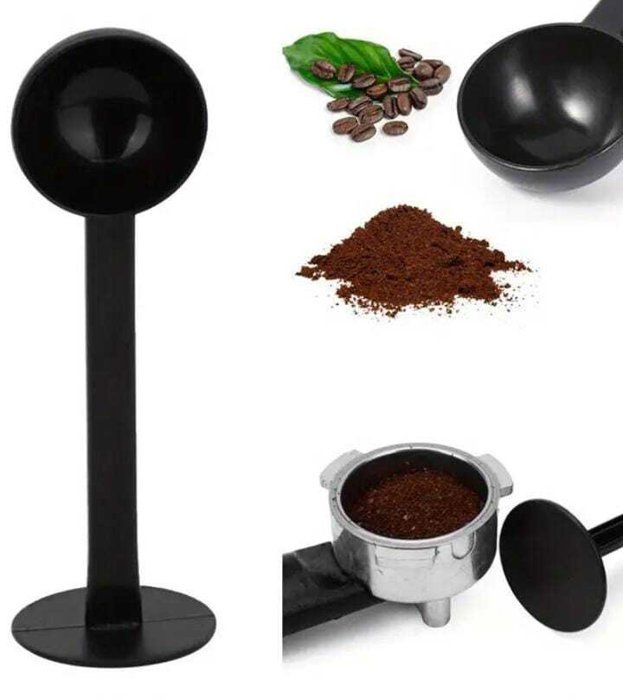 Pelle à café et Tamper - Non spécifié - 2-en-1 - Acier inoxydable - 15,49cm x 5,0cm - Noir