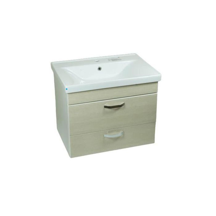 Meuble de salle de bain - Assina - PVC - Lavabo intégré - Couleur beige - Durable et moderne