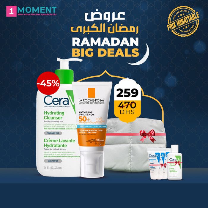 La Roche-Posay + CeraVe | Pack Protection & Hydratation – Peaux Normales à Sèches (50ml + 473ml)