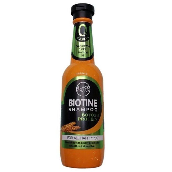 Shampooing - BLACK CAVIAR - BIOTINE - 400 ml - Sans sulfate - Sans paraben - Sans silicone