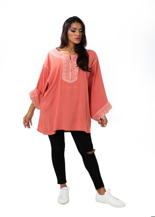 Tunique - ZOHRA - 22 CLASSIC - Couleur Corail - Femme - Adulte