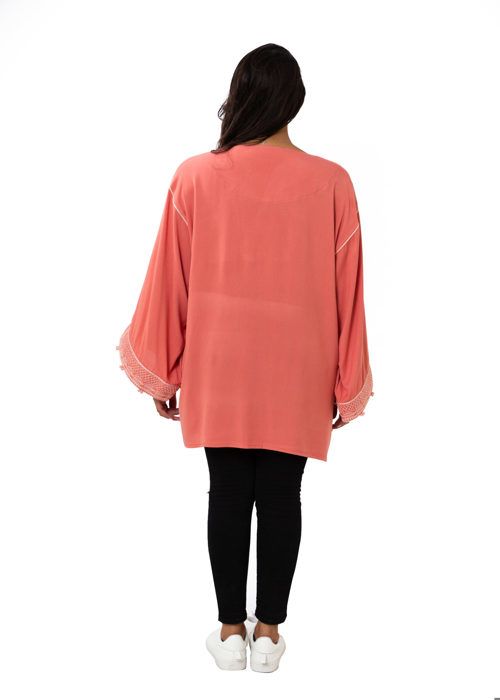 Tunique - ZOHRA - 22 CLASSIC - Couleur Corail - Femme - Adulte - Marjane Mall - Image 3