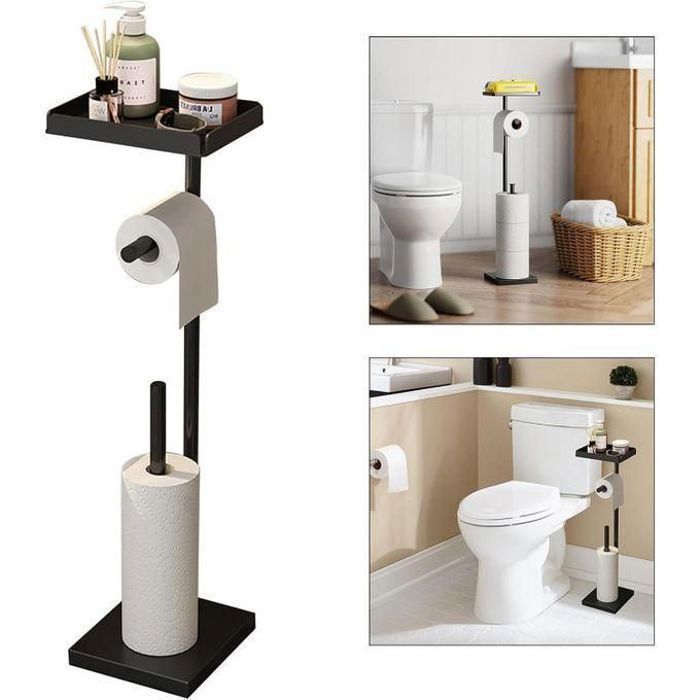 Porte papier toilette verticale avec support téléphone