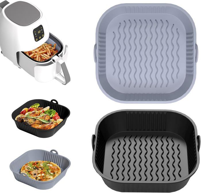Moule Silicone Air Fryer Accessoires 5-8 L,  Panier Moule pour Friteuse à Air Chaud, Micro-ondes, Four.  Couleur aléatoire