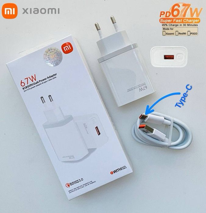 Xiaomi Chargeur type-C 67Watt, charge rapide pour smartphones