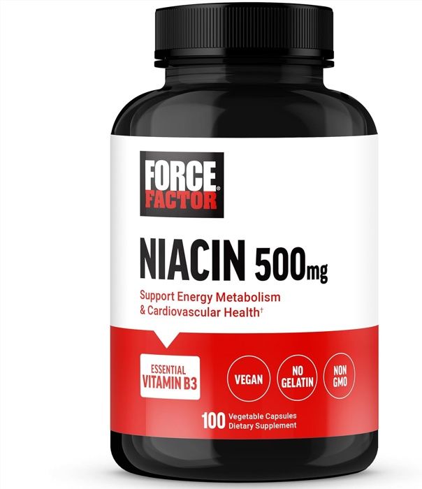 Niacine Vitamine B3 pour soutenir l'énergie cellulaire et la santé cardiovasculaire, Niacine 500 mg Santé cardiaque