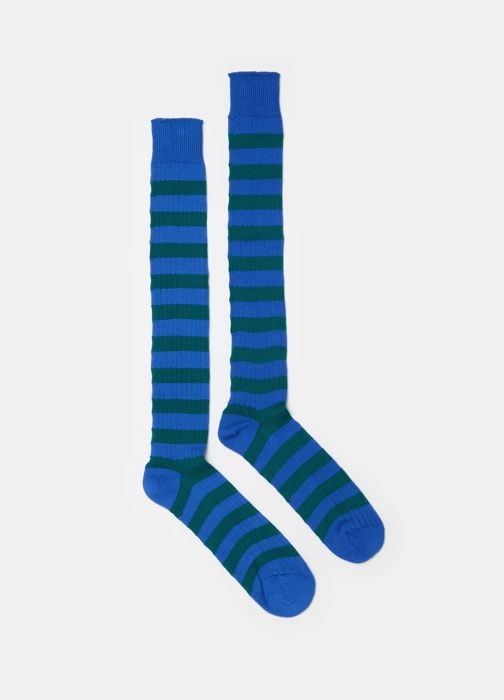 CHAUSSETTES LONGUES POUR HOMME - BLUE/GREEN