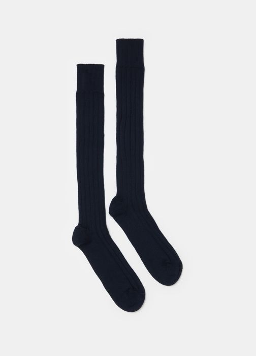 Chaussettes Longues - MARQUE - Marine Foncée - Coton Doux - Taille 43/46 - Respirantes