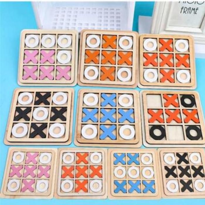 Puzzle éducatif en bois XOXO – Jeu de voyage pour enfants.