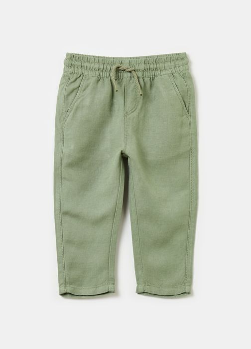 Pantalon Cargo - OVS - GRE MILITAIRE - Lin Mixte - Confortable - Polyvalent