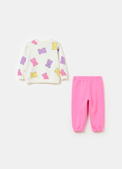 Sweatshirt - OVS - AOP Blanc Cassé - 100% Coton - Bébé Fille - Pratique et Stylé